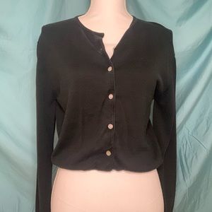 Black button up sweater! Fits a small/medium